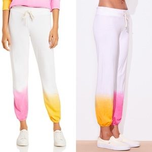 Sundry Tang Dip Dye Jogger Sweatpants Track Pants Lounge Pants Pink Yellow